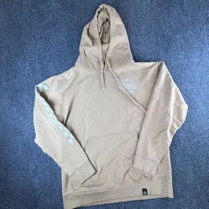 Fasthouse Hoodie Mens Medium Tan Logo Checkerboard Graphic Fleece Lined Cotton